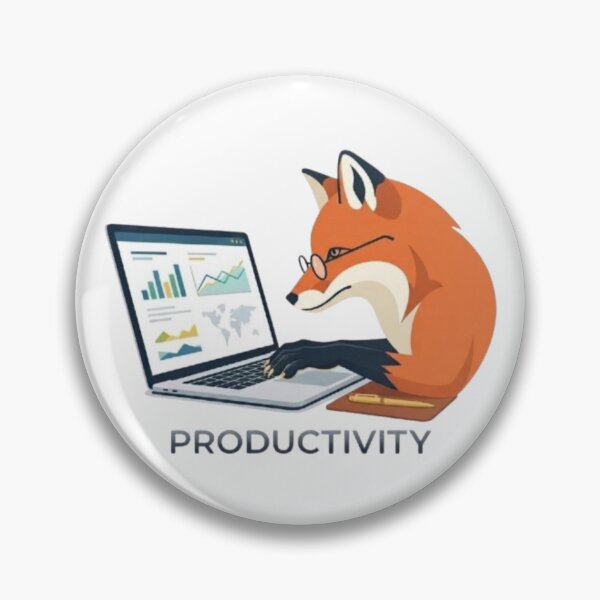 Item preview, Productivity Fox Working on Laptop Office Animal Art designed and sold by Northern Glow Art.