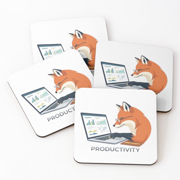 Item preview, Productivity Fox Working on Laptop Office Animal Art designed and sold by Northern Glow Art.