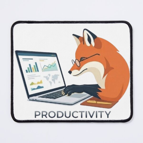 Item preview, Productivity Fox Working on Laptop Office Animal Art designed and sold by Northern Glow Art.