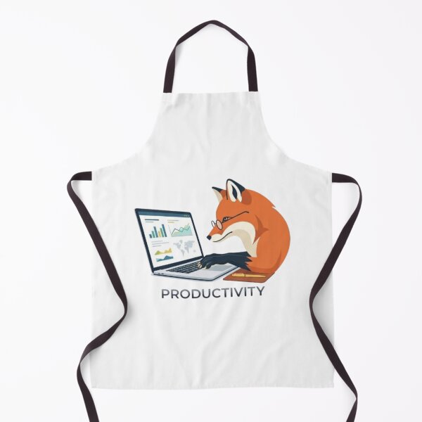 Item preview, Productivity Fox Working on Laptop Office Animal Art designed and sold by Northern Glow Art.