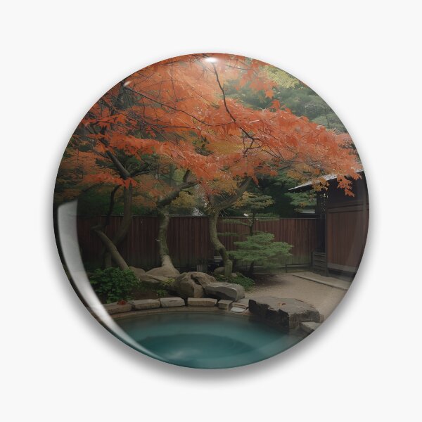 Item preview, Open-Air Hot Spring Surrounded by Autumn Leaves designed and sold by NihonCreative.