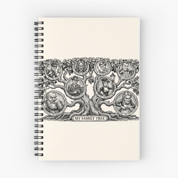 Item preview, Funny Criminal Family Tree Vintage Woodcut Illustration designed and sold by KiwiRider.