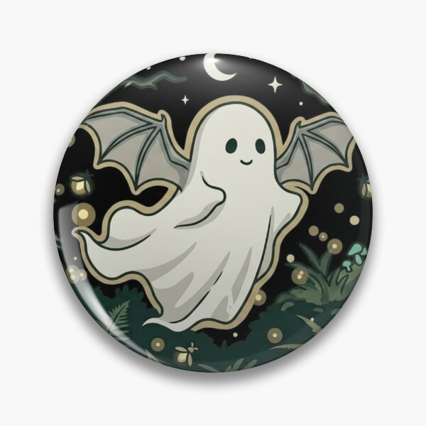 Item preview, Cozy Woodland Bat Ghost Emblem designed and sold by Zacushi.