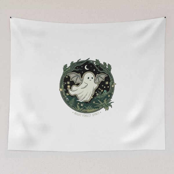 Item preview, Cozy Woodland Bat Ghost Emblem designed and sold by Covenist.
