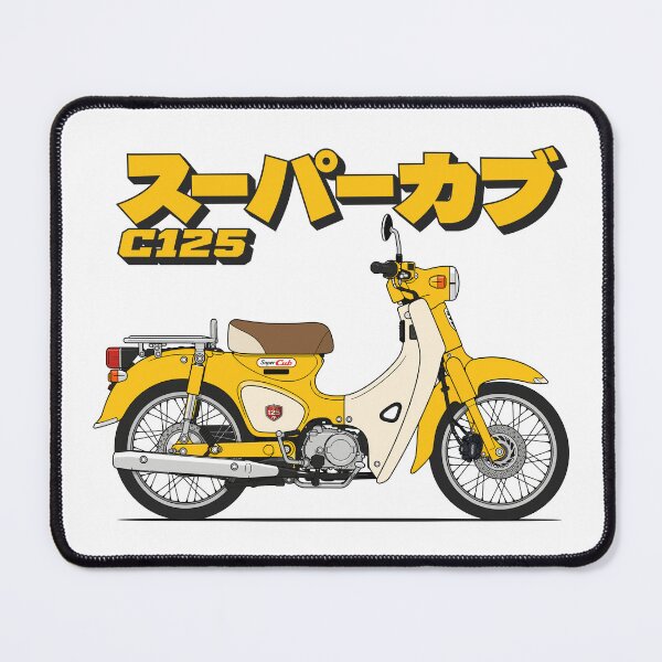 Item preview, Yellow Super Cub C125 | Japanese Retro Motorcycle Vector Art designed and sold by Leeded.