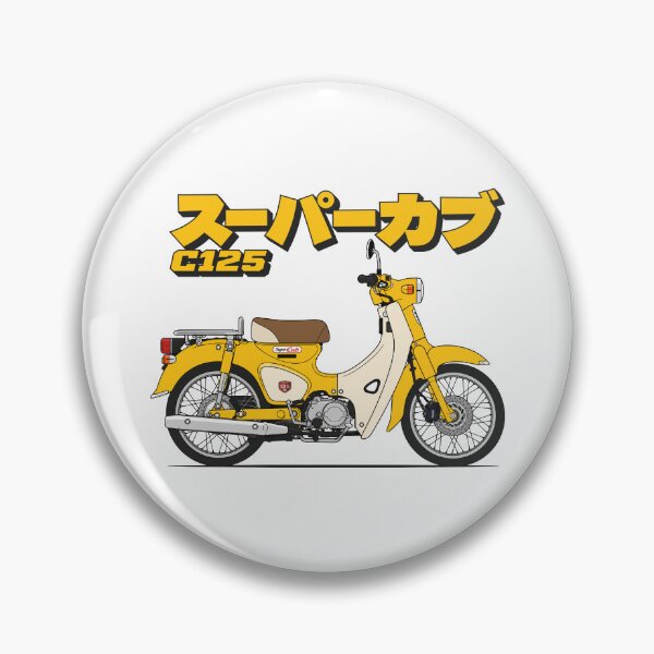 Item preview, Yellow Super Cub C125 | Japanese Retro Motorcycle Vector Art designed and sold by Leeded.