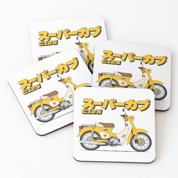 Item preview, Yellow Super Cub C125 | Japanese Retro Motorcycle Vector Art designed and sold by Leeded.