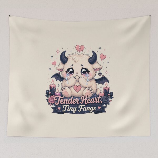 Item preview, Tender Heart Tiny Fangs Cute Pastel Goth Monster designed and sold by House of Rein.