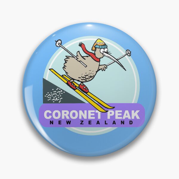 Item preview, Coronet Peak New Zealand skiing Kiwi cartoon designed and sold by Al Benge.