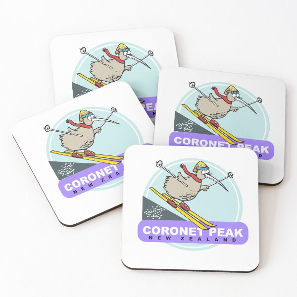 Item preview, Coronet Peak New Zealand skiing Kiwi cartoon designed and sold by Al Benge.