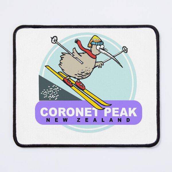 Item preview, Coronet Peak New Zealand skiing Kiwi cartoon designed and sold by Al Benge.