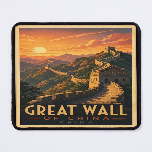 Item preview, Great Wall of China Vintage Travel Poster | Ancient Wonder | China Wall Art designed and sold by GnuArt.