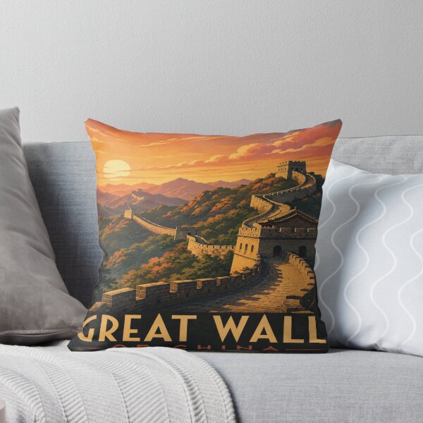 Item preview, Great Wall of China Vintage Travel Poster | Ancient Wonder | China Wall Art designed and sold by GnuArt.