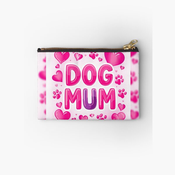 Item preview, Dog Mum – Pink Hearts & Paw Prints Typography designed and sold by I Sell Stuff.