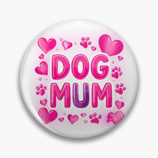 Item preview, Dog Mum – Pink Hearts & Paw Prints Typography designed and sold by I Sell Stuff.