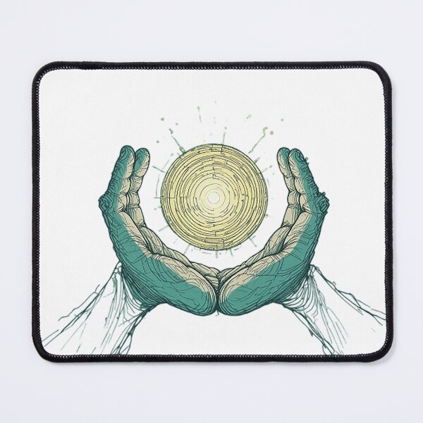 Item preview, Sacred Light in Our Hands – Minimalist Line Art of Hope, Energy & Human Connection designed and sold by PixPixari.