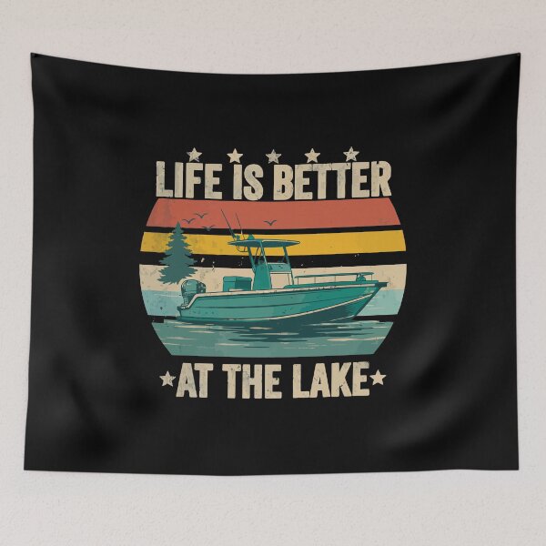Item preview, Life Is Better At The Lake - Vintage Boat Dad Grandpa Husband Art designed and sold by BendyBeasts.