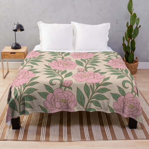 Item preview, Large Scale of Pink Peony Watercolor Seamless Pattern without dots — Vintage Botanical Floral designed and sold by DColourMuse.