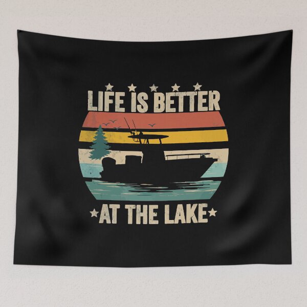 Item preview, Life Is Better At The Lake - Vintage Boat Dad Grandpa Husband Art designed and sold by BendyBeasts.