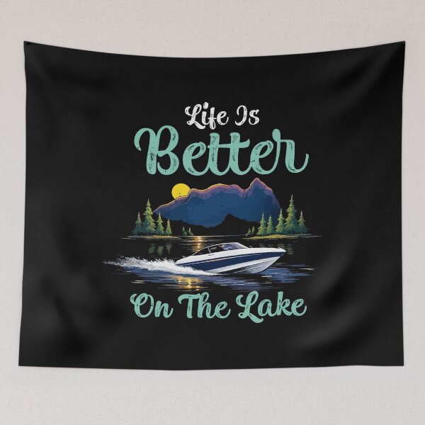 Item preview, Life Is Better At The Lake - Vintage Boat Dad Grandpa Husband Art designed and sold by BendyBeasts.