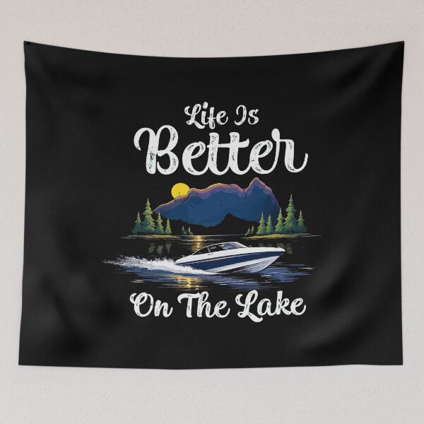 Item preview, Life Is Better At The Lake - Vintage Boat Dad Grandpa Husband Art designed and sold by BendyBeasts.