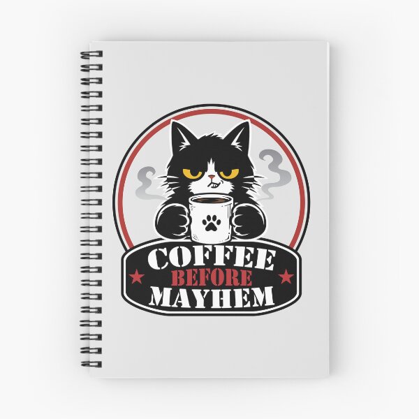 Item preview, Mischievous Black Cat with Coffee - Vintage Sign Style Cat Design_WH designed and sold by AckeeWolf.