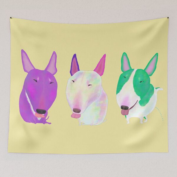 Item preview, Three Bull Terriers designed and sold by TamaAnimalArt.