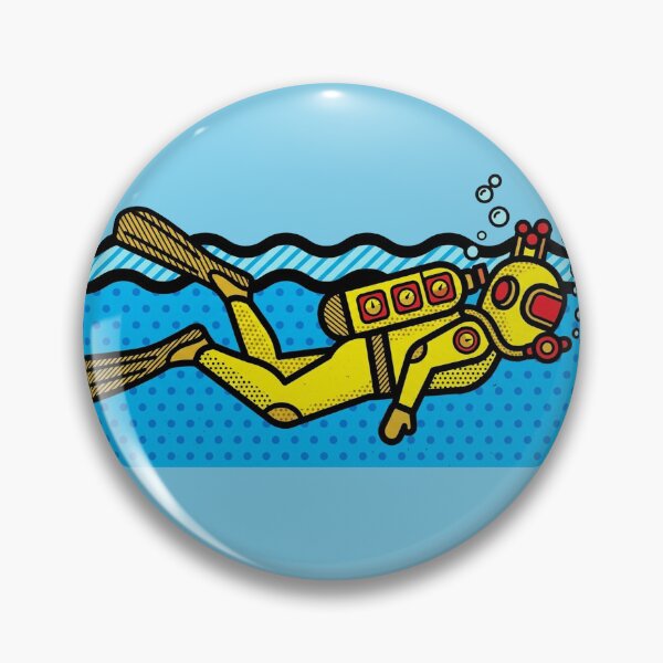 Item preview, Vintage Scuba Diver Pop Art Comic Retro Illustration designed and sold by KiwiRider.