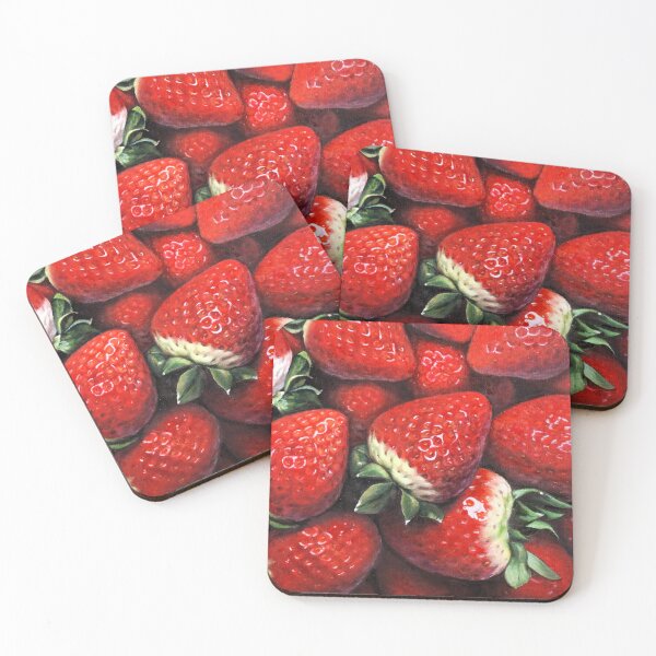 Item preview, Vibrant Ripe Strawberries, Fresh Fruit Oil Painting designed and sold by HaedamArt.