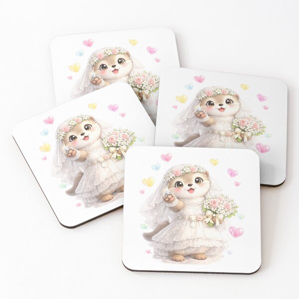 Item preview, Cute Otter Bride Wedding Dress Kawaii Animal Bride designed and sold by QuiteOrbit.