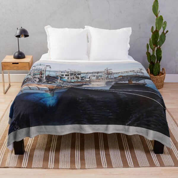 Item preview, Rustic Fishing Boats in the Harbor - Realistic Fine Art designed and sold by HaedamArt.