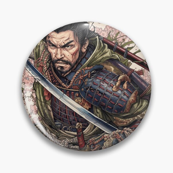 Item preview, Japanese Samurai and Cherry Blossoms designed and sold by whiteblackcat.