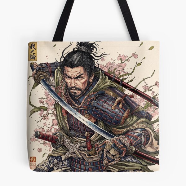 Item preview, Japanese Samurai and Cherry Blossoms designed and sold by whiteblackcat.