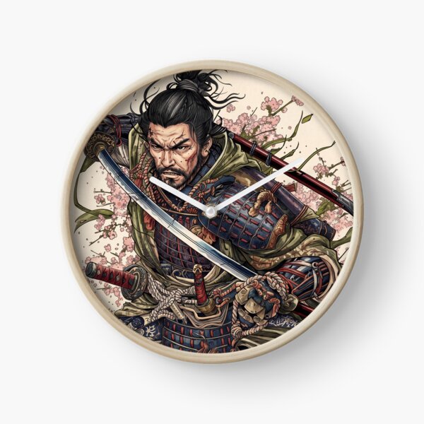 Item preview, Japanese Samurai and Cherry Blossoms designed and sold by whiteblackcat.