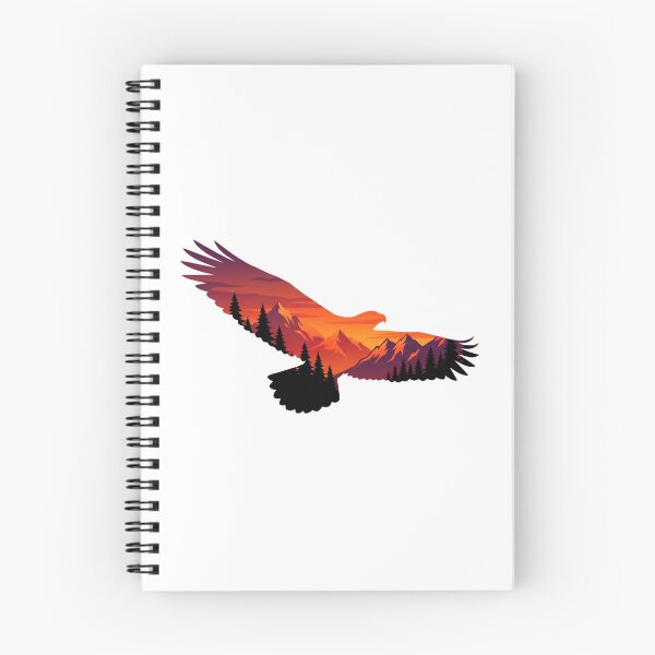 Item preview, Soaring Eagle Sunset Silhouette - Mountain Range Wildlife Art designed and sold by pattman.