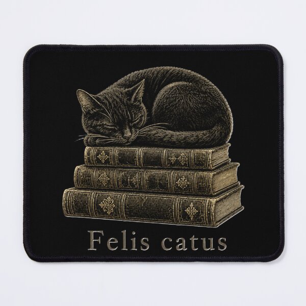 Item preview, Sleeping Black Cat on Books Vintage Engraving T-Shirt | Dark Academia Cozy Reading Art designed and sold by The Archive.