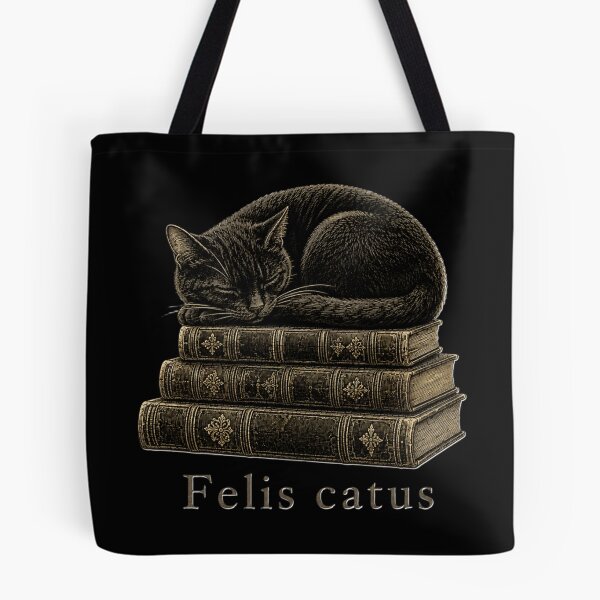 Item preview, Sleeping Black Cat on Books Vintage Engraving T-Shirt | Dark Academia Cozy Reading Art designed and sold by The Archive.