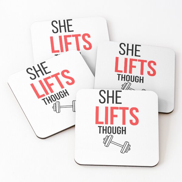 Item preview, She Lifts Though - Funny Women Gym Shirt designed and sold by ironvibesco.