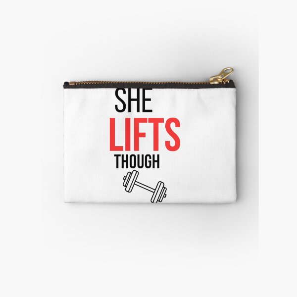 Item preview, She Lifts Though - Funny Women Gym Shirt designed and sold by ironvibesco.