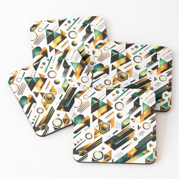 Item preview, Luxury Gold & Teal Abstract Geometric Pattern | Seamless Modern Design designed and sold by Tshirtstory.