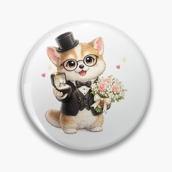 Item preview, funny dog Proposing with Diamond Ring and Roses designed and sold by QuiteOrbit.