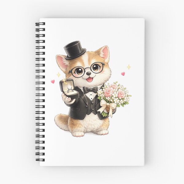 Item preview, funny dog Proposing with Diamond Ring and Roses designed and sold by QuiteOrbit.