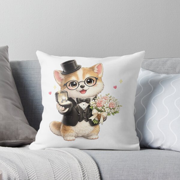 Item preview, funny dog Proposing with Diamond Ring and Roses designed and sold by QuiteOrbit.
