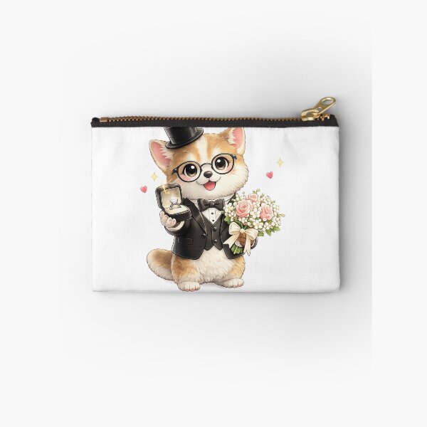 Item preview, funny dog Proposing with Diamond Ring and Roses designed and sold by QuiteOrbit.