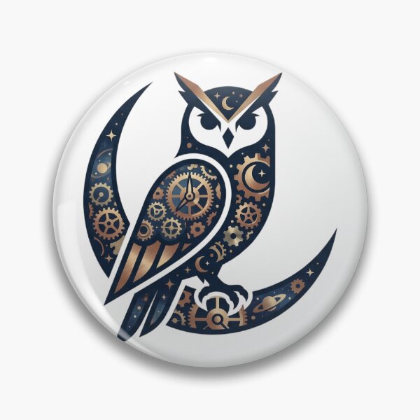 Item preview, Steampunk Clockwork Owl Silhouette - Celestial Moon Wisdom designed and sold by pattman.