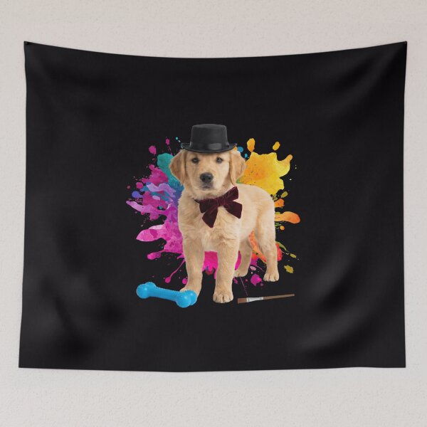 Item preview, Golden Retriever puppy with a top hat designed and sold by CHRISMARTE.
