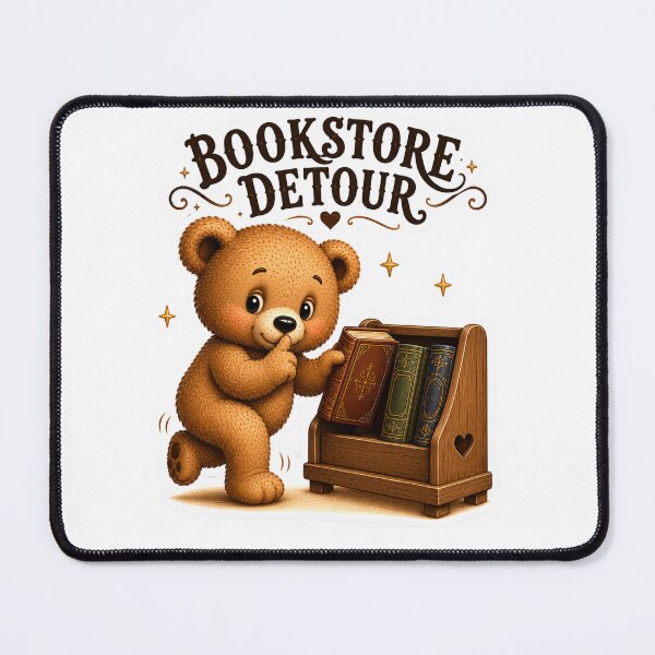 Item preview, Bookstore Detour Cute Teddy Bear Sticker | Funny Book Lover & Bookshop Gift designed and sold by DreamTags Studio.