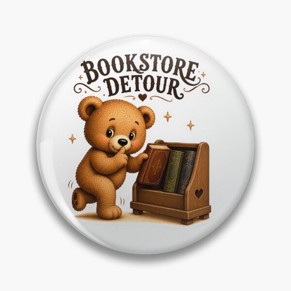 Item preview, Bookstore Detour Cute Teddy Bear Sticker | Funny Book Lover & Bookshop Gift designed and sold by DreamTags Studio.