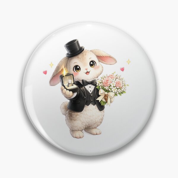 Item preview, Adorable Rabit Groom with Ring and Flowers designed and sold by QuiteOrbit.