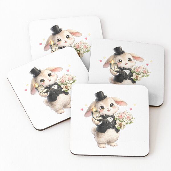 Item preview, Adorable Rabit Groom with Ring and Flowers designed and sold by QuiteOrbit.